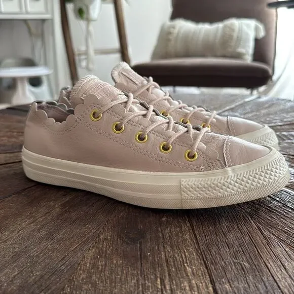Converse Chuck Taylor All Star Low Top Scalloped Frilly Thrills Blush Sneakers - Picture 5 of 9
